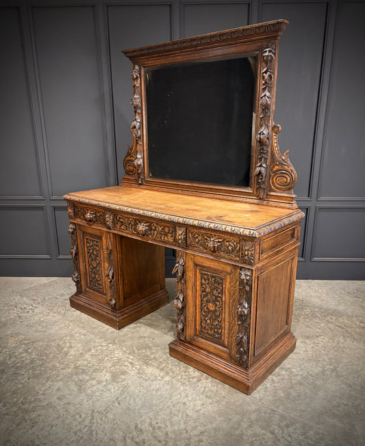 Carved Oak Sideboard