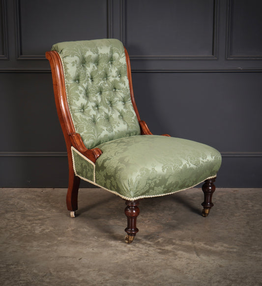 Victorian Walnut Slipper Chair