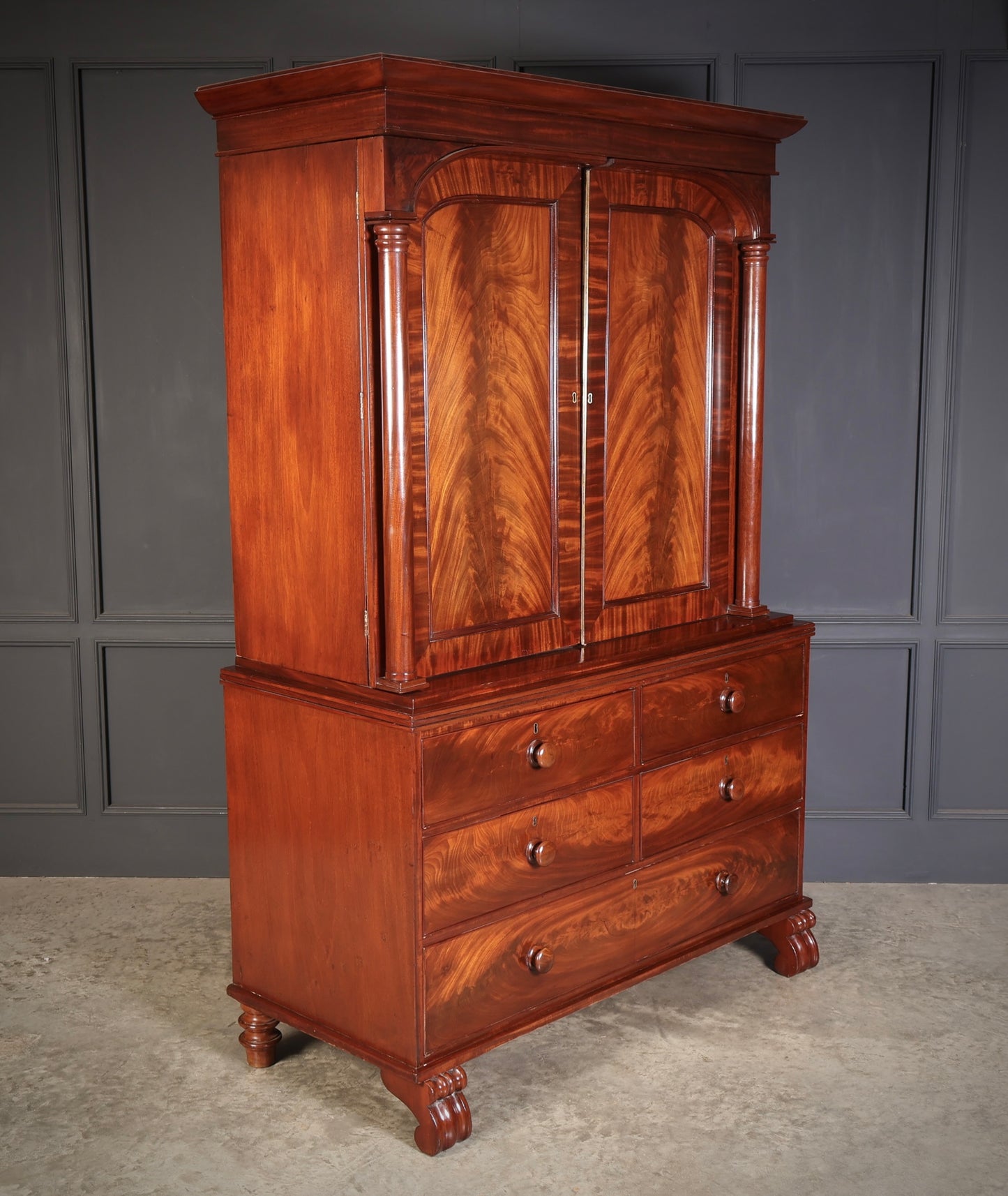 Scottish Mahogany Linen Press