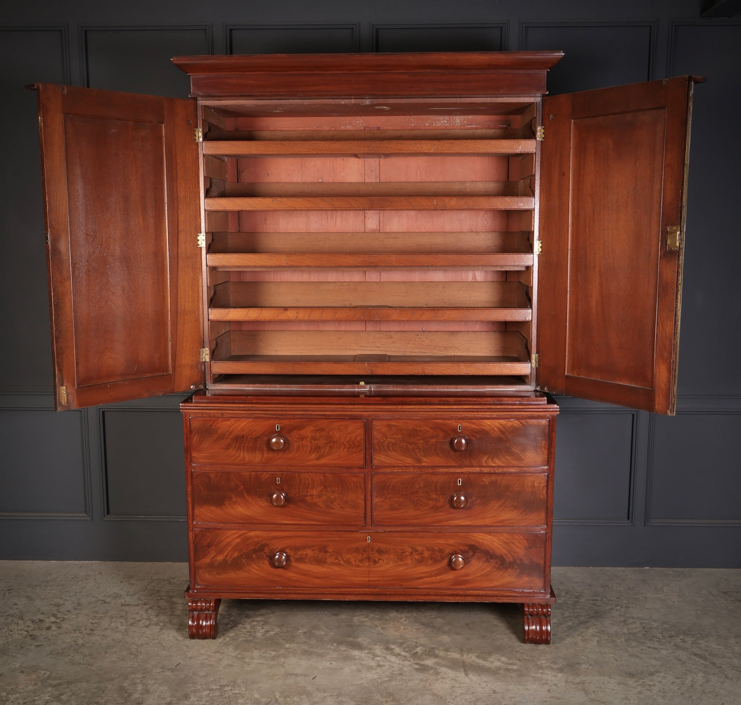 Scottish Mahogany Linen Press