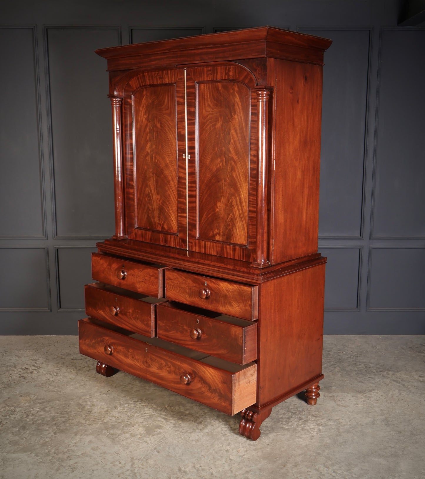 Scottish Mahogany Linen Press