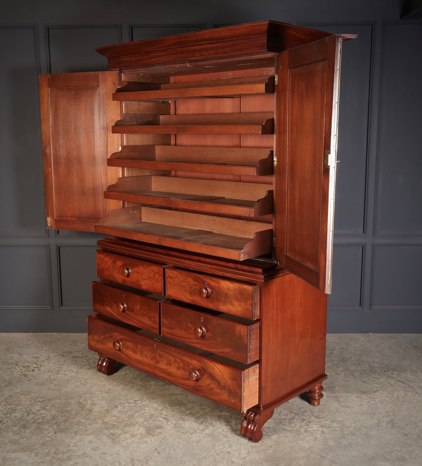Scottish Mahogany Linen Press