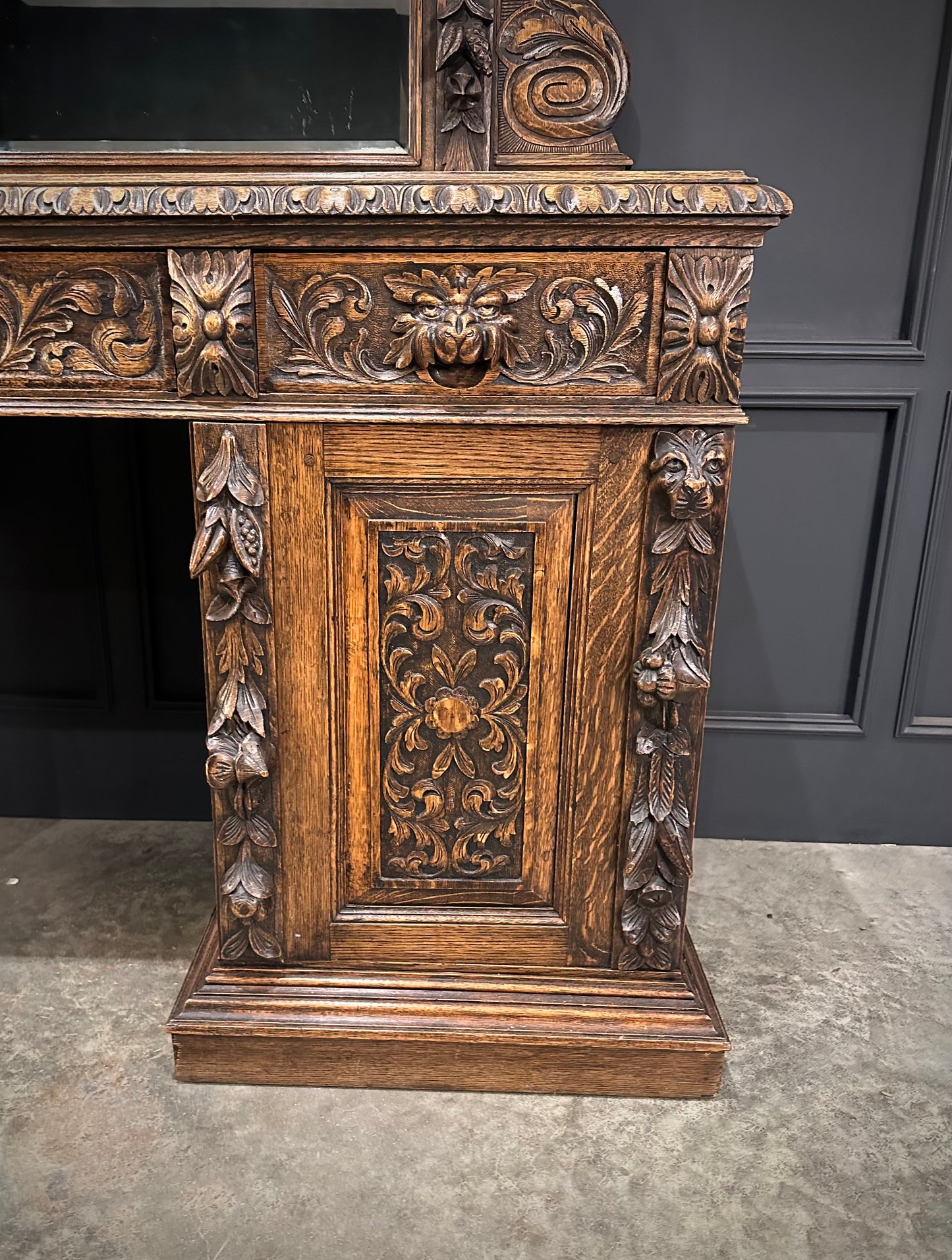 Carved Oak Sideboard