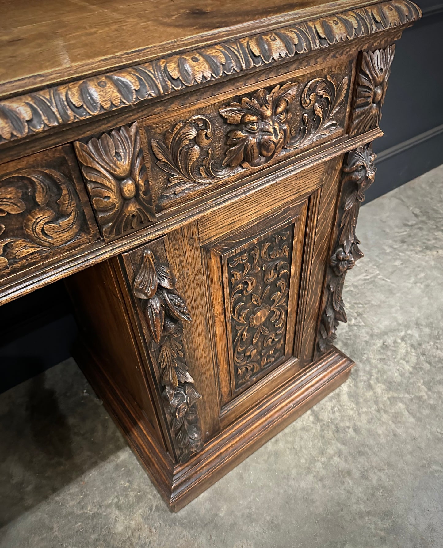 Carved Oak Sideboard