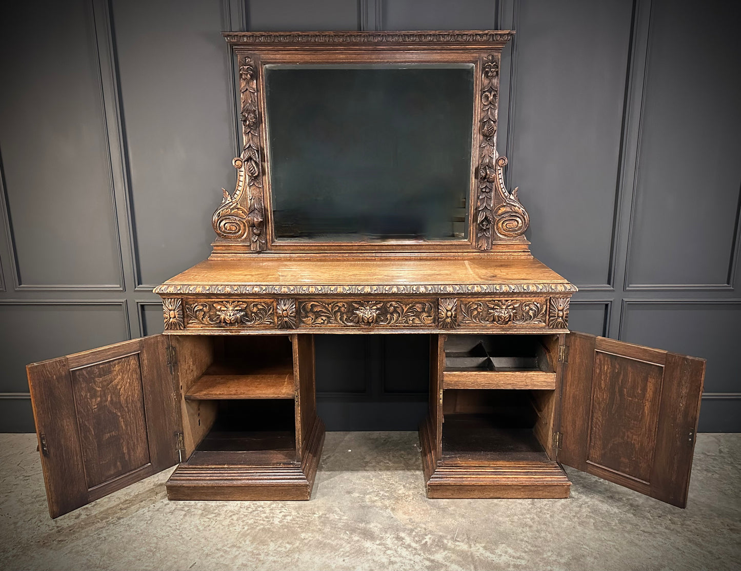 Carved Oak Sideboard
