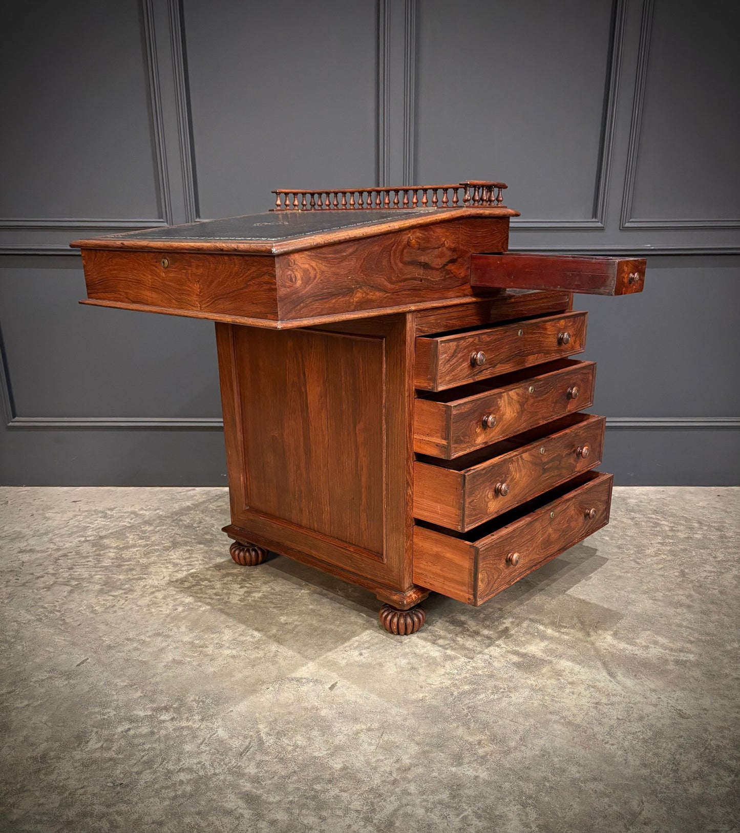 Large 19th Century Rosewood Davenport Desk