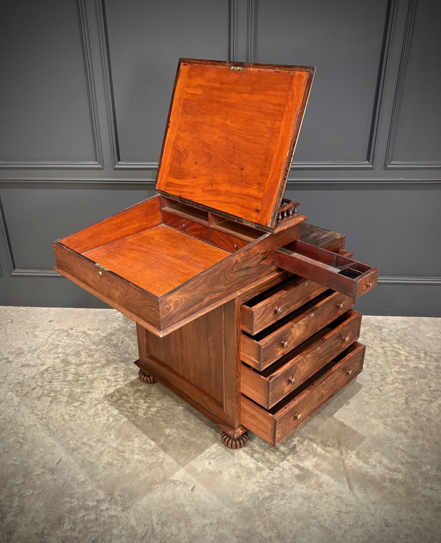 Large 19th Century Rosewood Davenport Desk