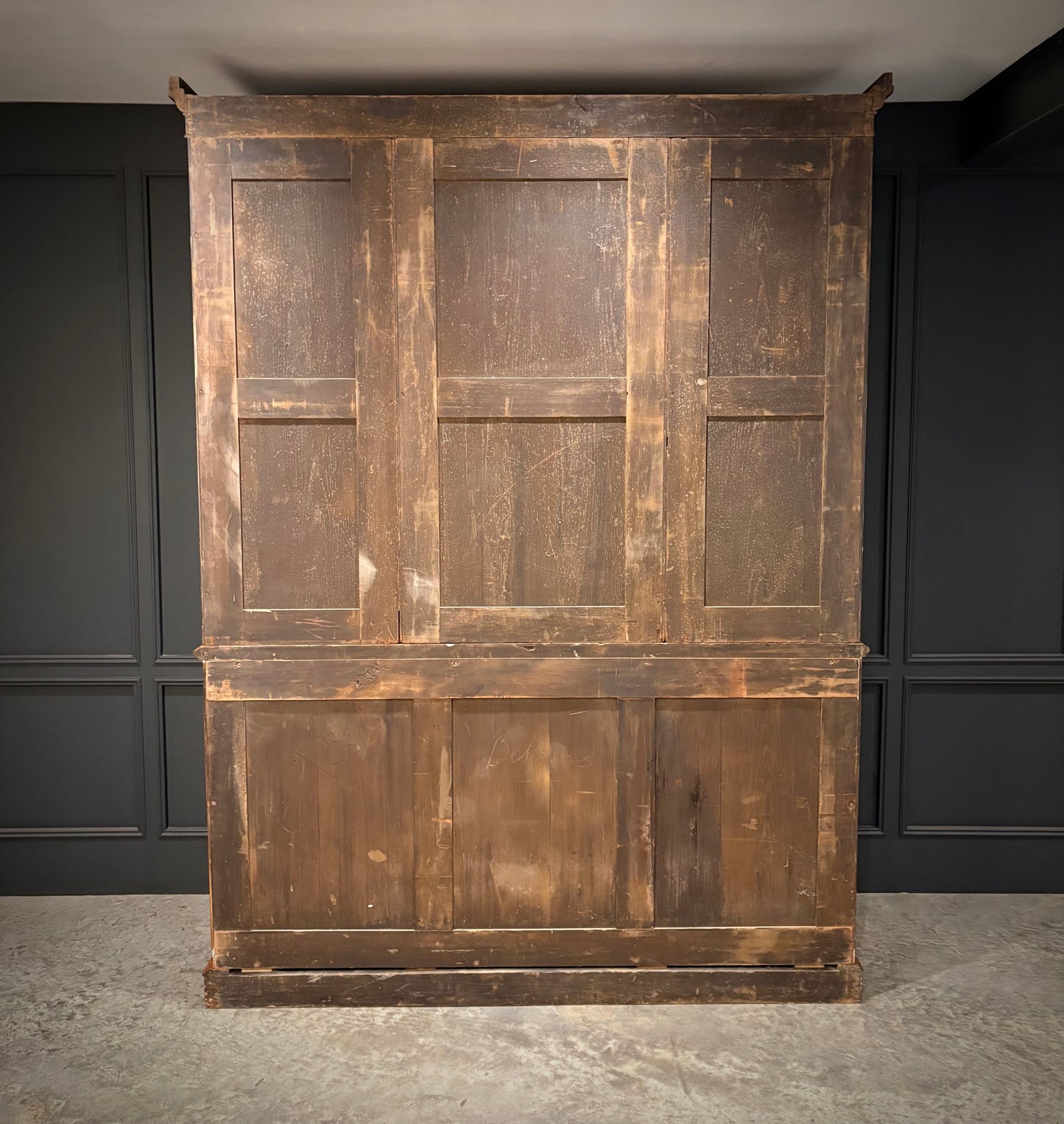 Early Victorian Breakfront Oak Bookcase