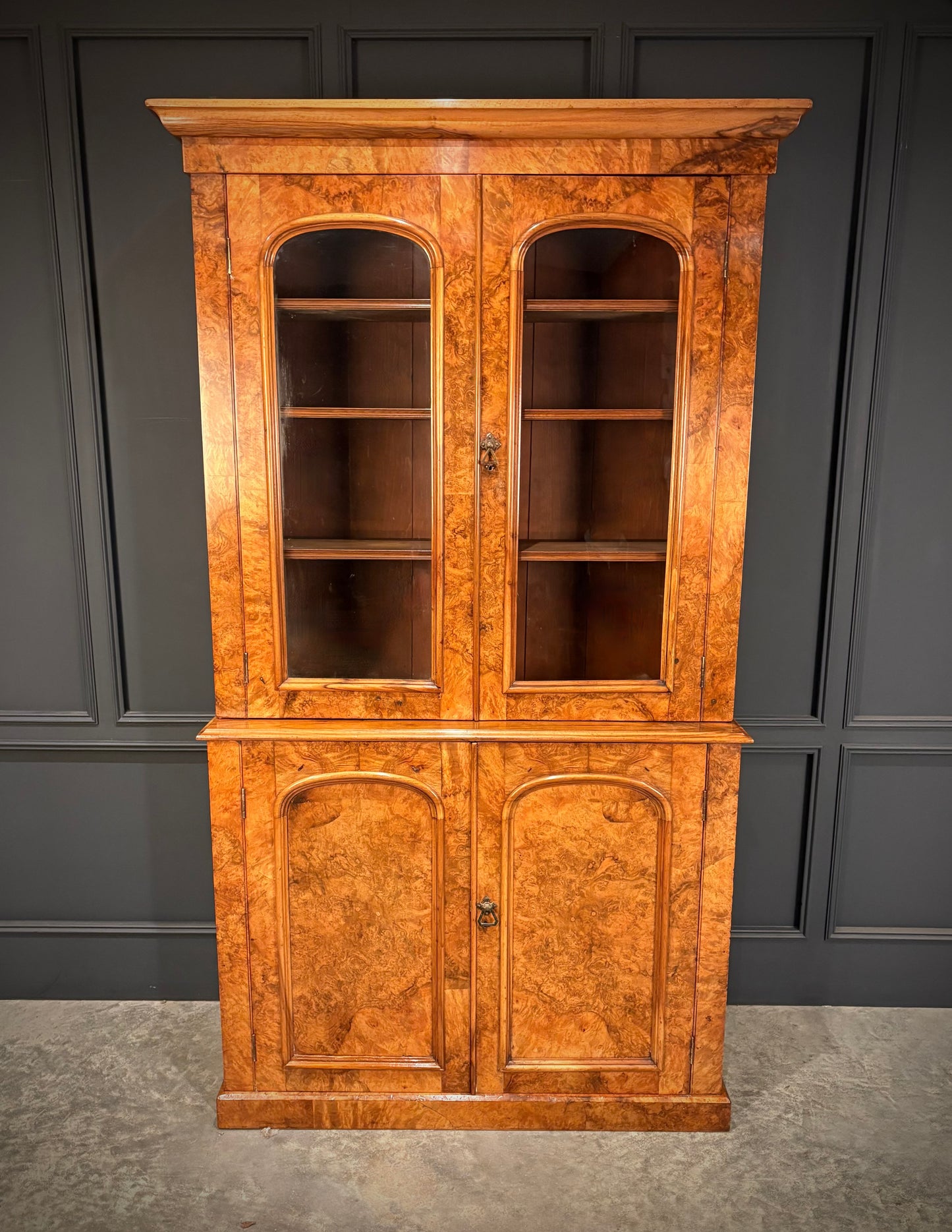 Victorian Walnut Glazed Bookcase
