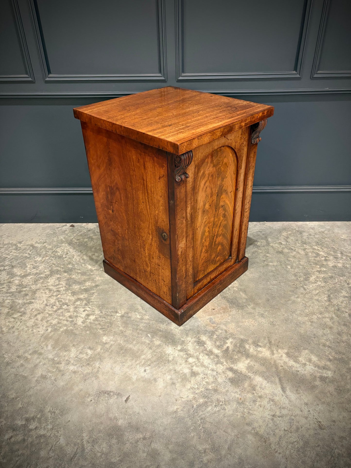 Pair of Victorian Flame Mahogany Bedside Cabinets