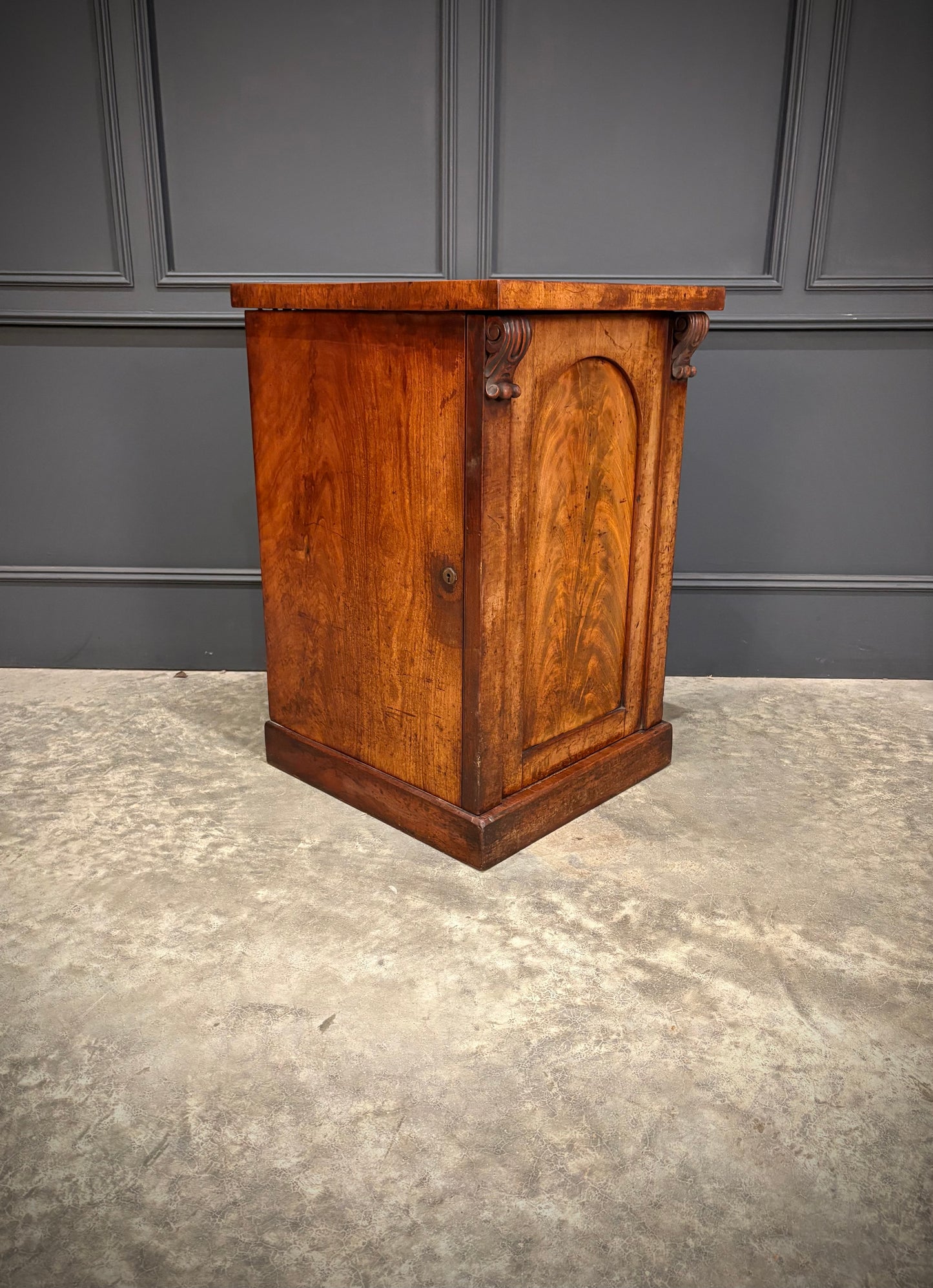 Pair of Victorian Flame Mahogany Bedside Cabinets