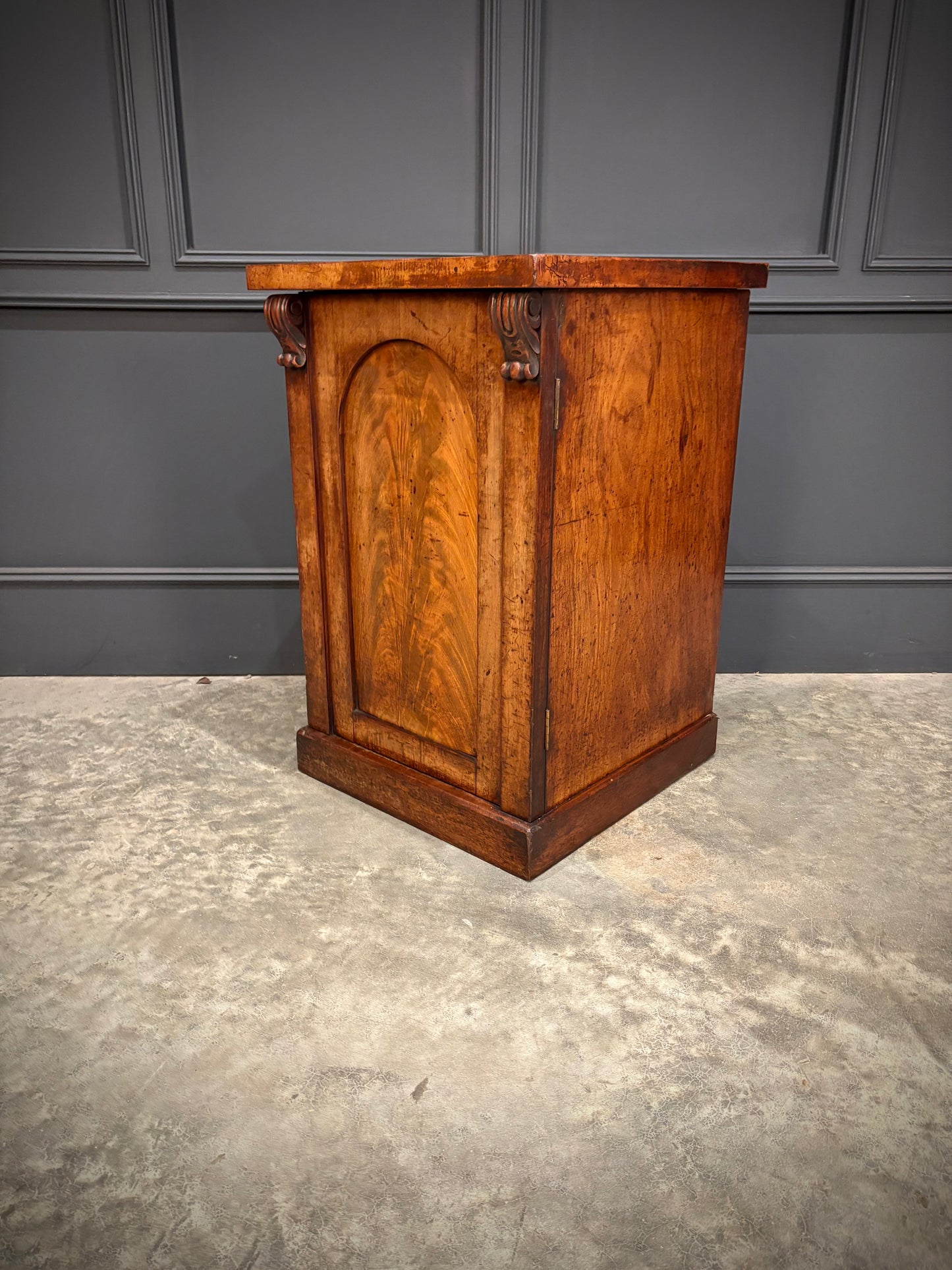Pair of Victorian Flame Mahogany Bedside Cabinets