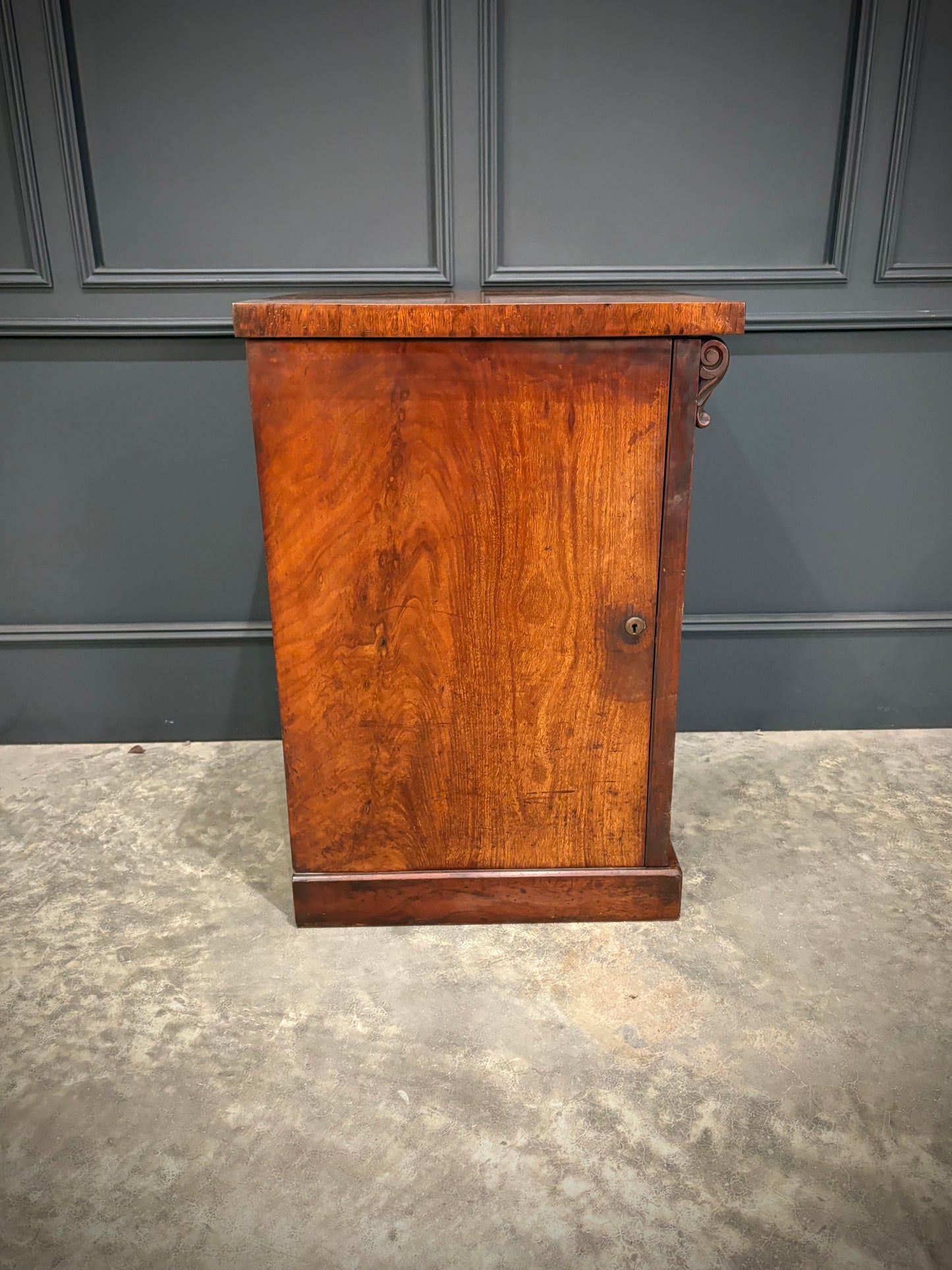 Pair of Victorian Flame Mahogany Bedside Cabinets