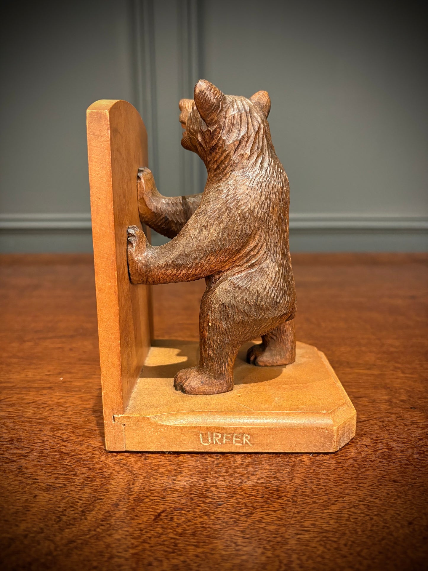 Pair of Carved Black Forest Bear Bookends