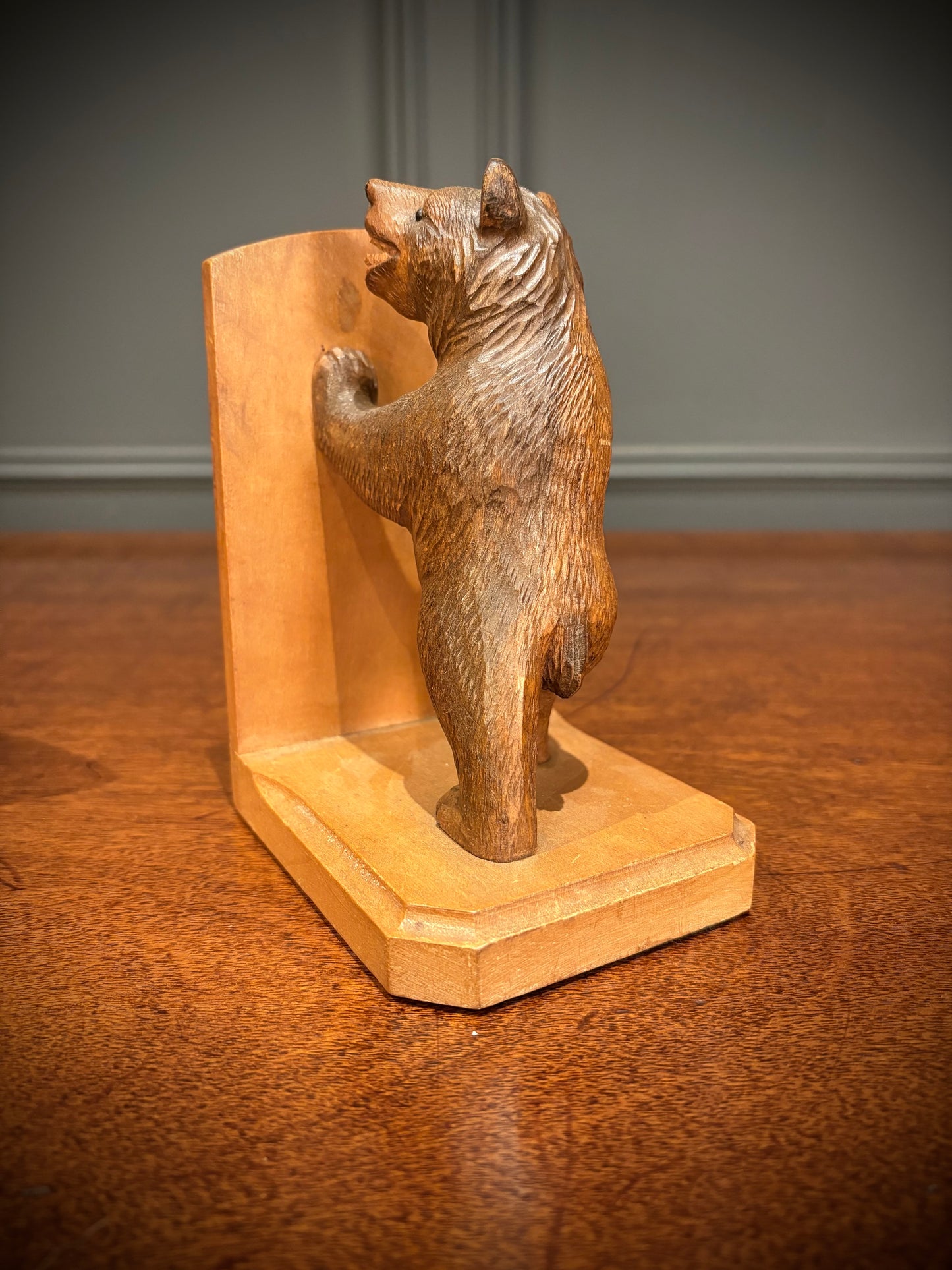 Pair of Carved Black Forest Bear Bookends