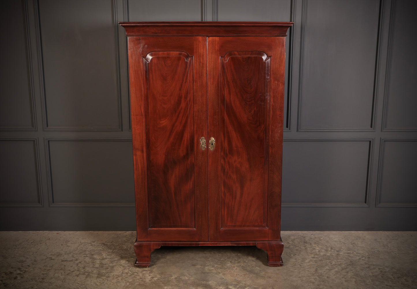 Rare George III Irish Mahogany Fitted Estate Cabinet