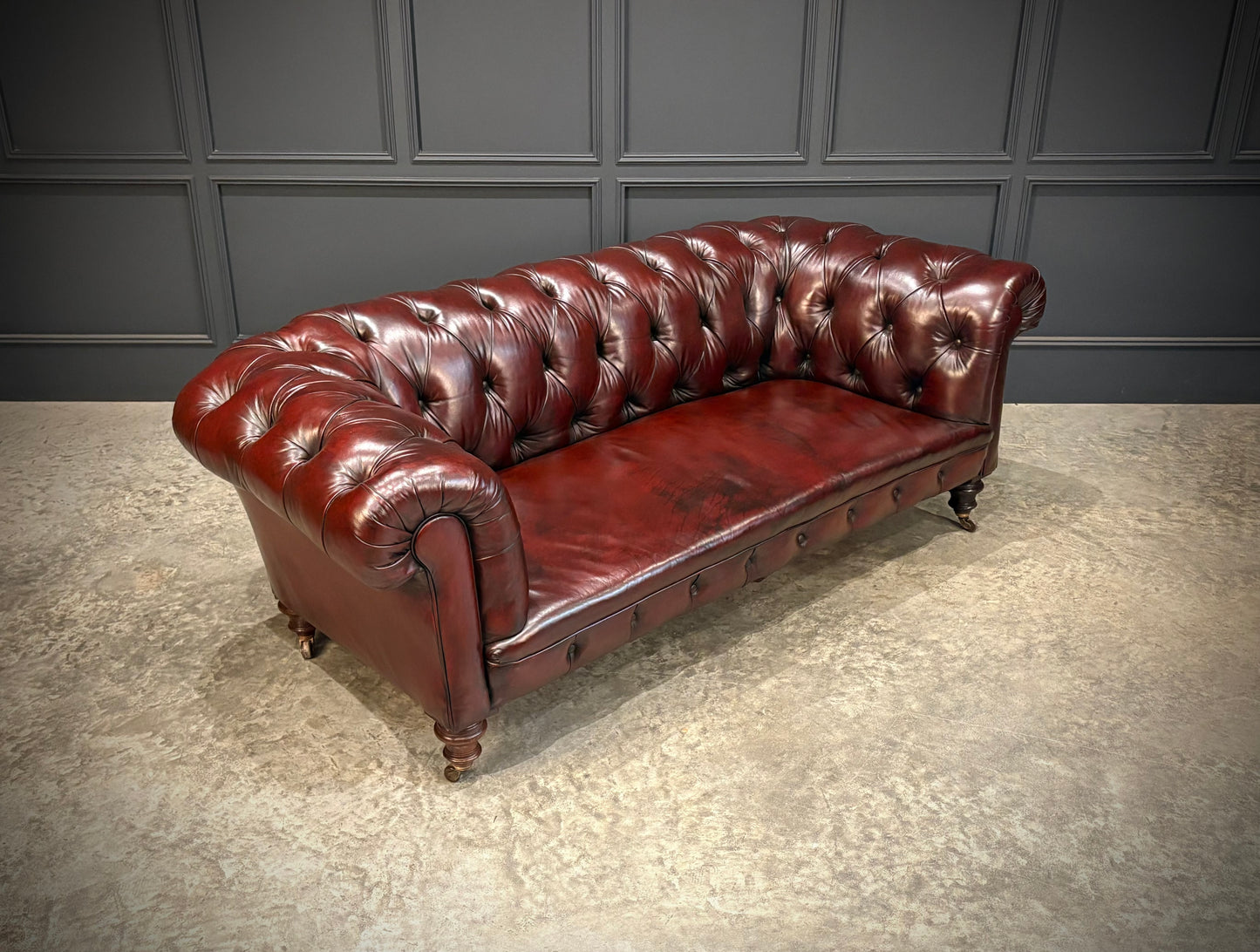 Victorian Buttoned Leather Chesterfield Sofa