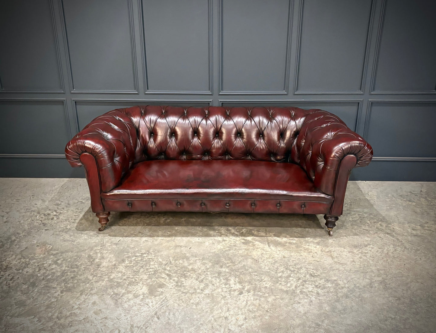 Victorian Buttoned Leather Chesterfield Sofa