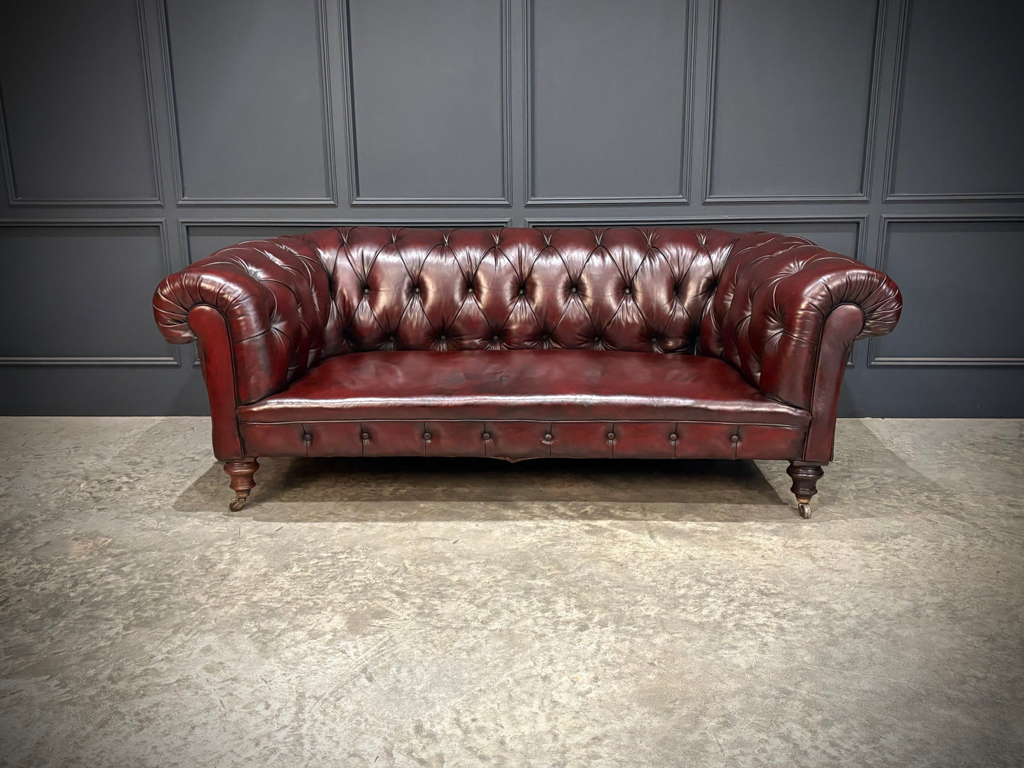 Victorian Buttoned Leather Chesterfield Sofa