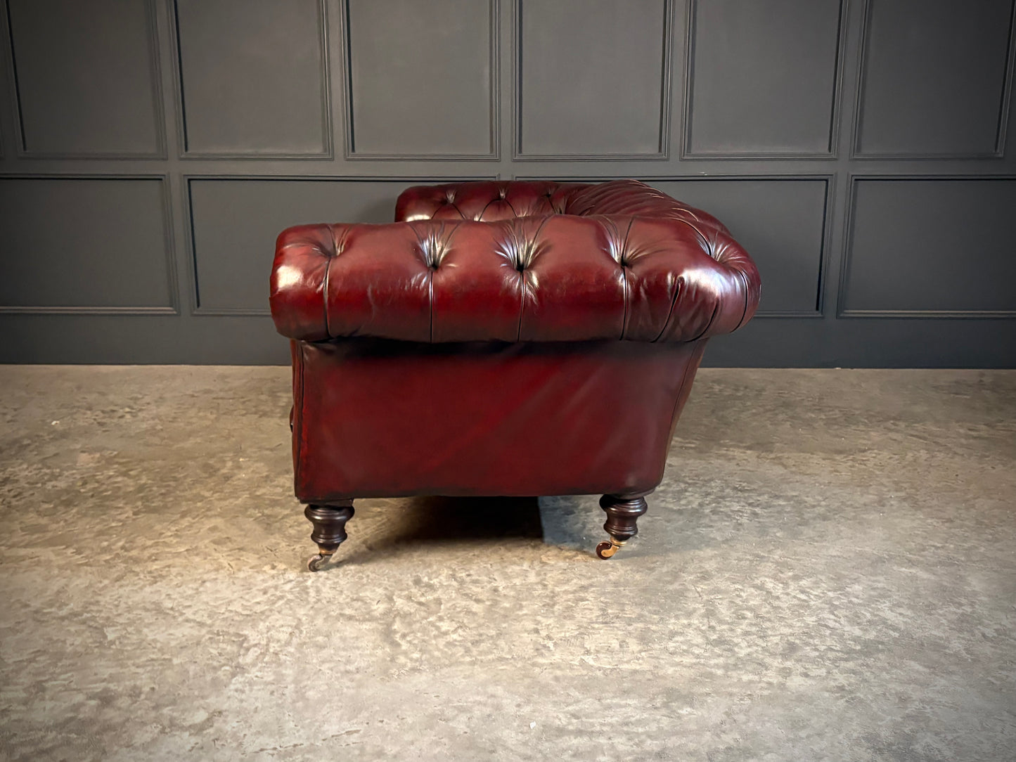 Victorian Buttoned Leather Chesterfield Sofa