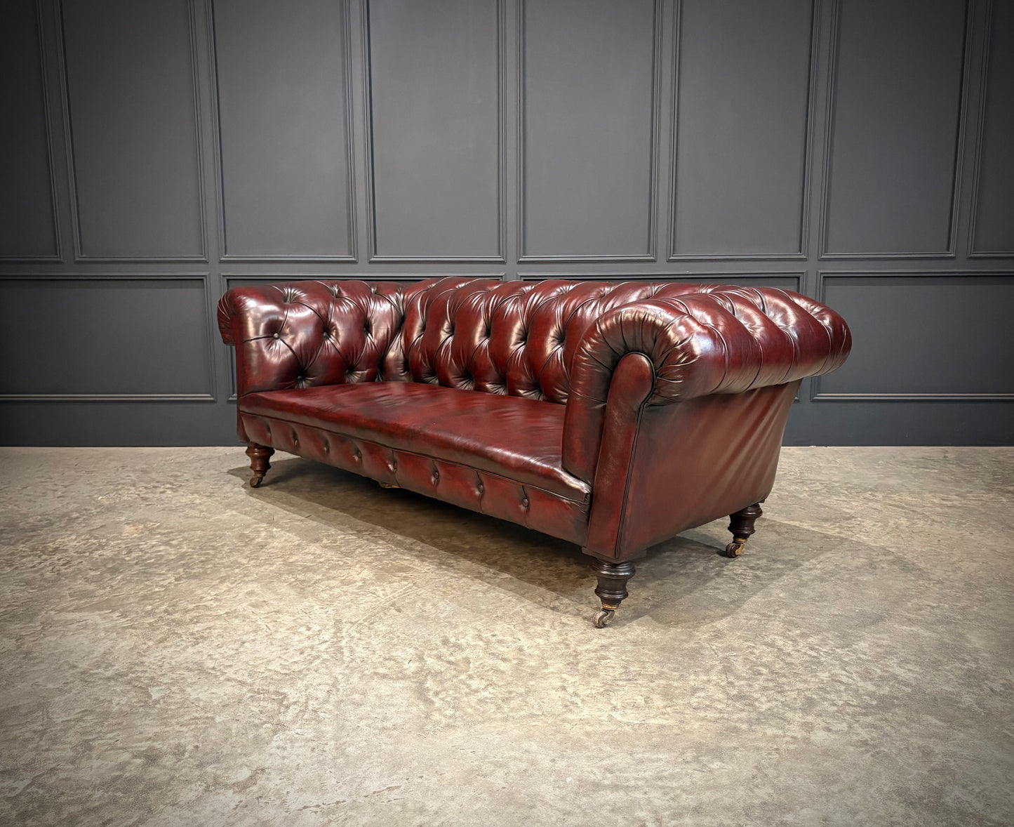 Victorian Buttoned Leather Chesterfield Sofa
