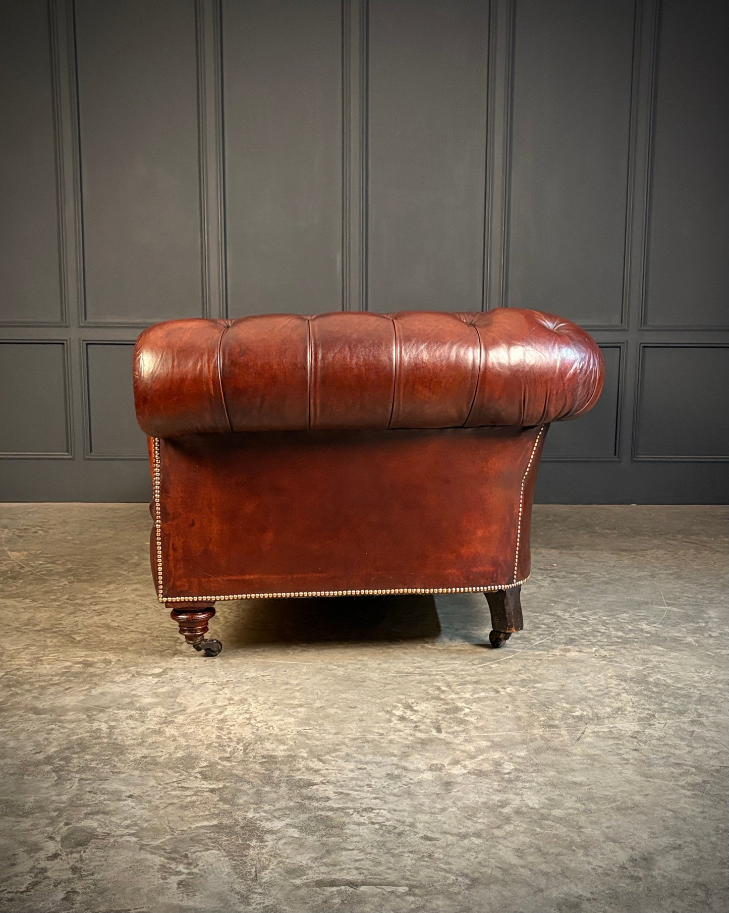 Large Victorian Leather Chesterfield Sofa