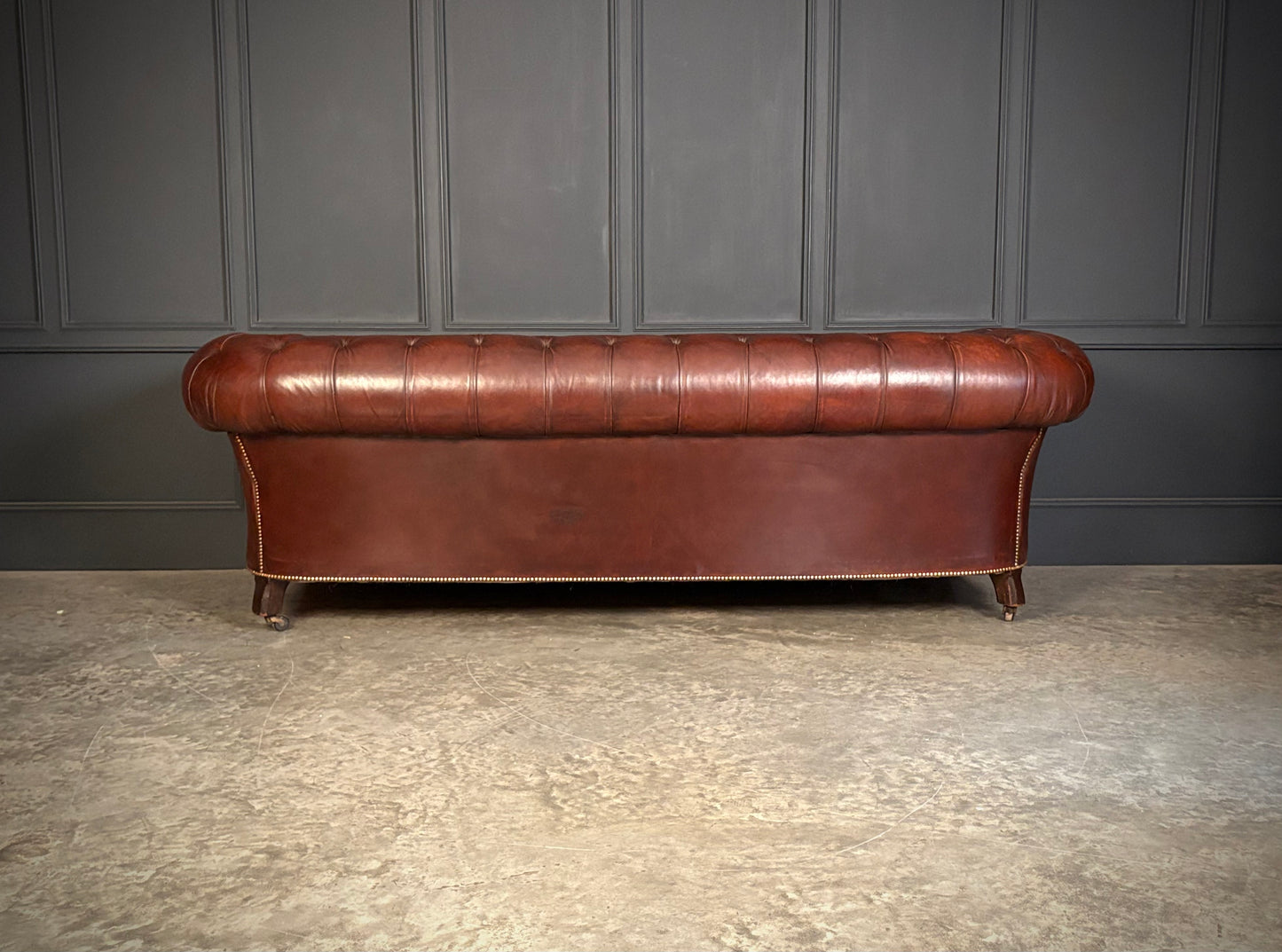 Large Victorian Leather Chesterfield Sofa