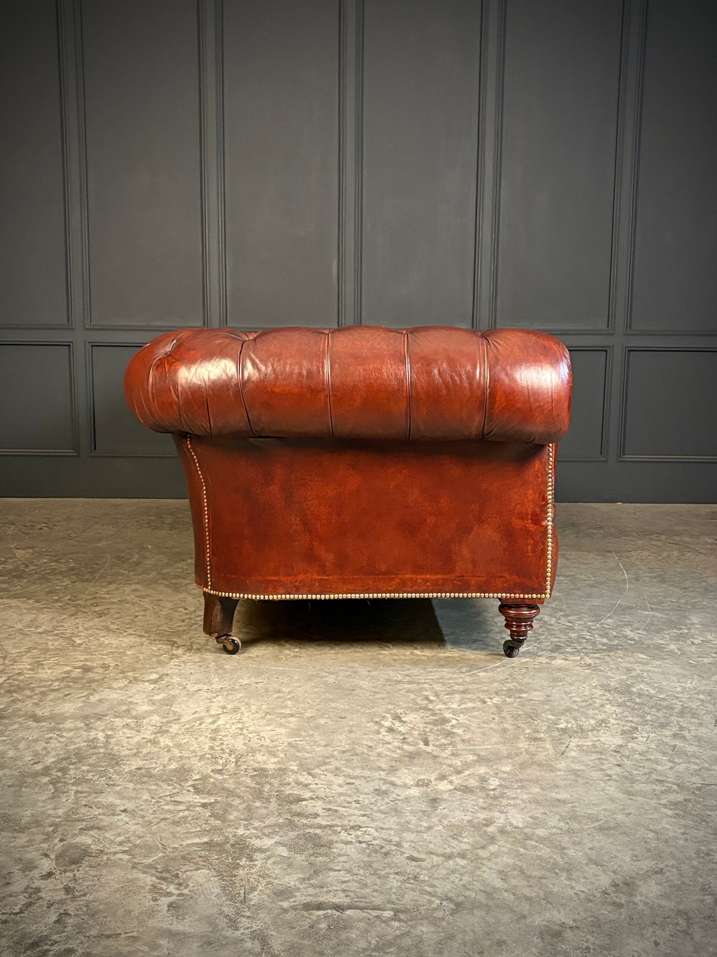 Large Victorian Leather Chesterfield Sofa