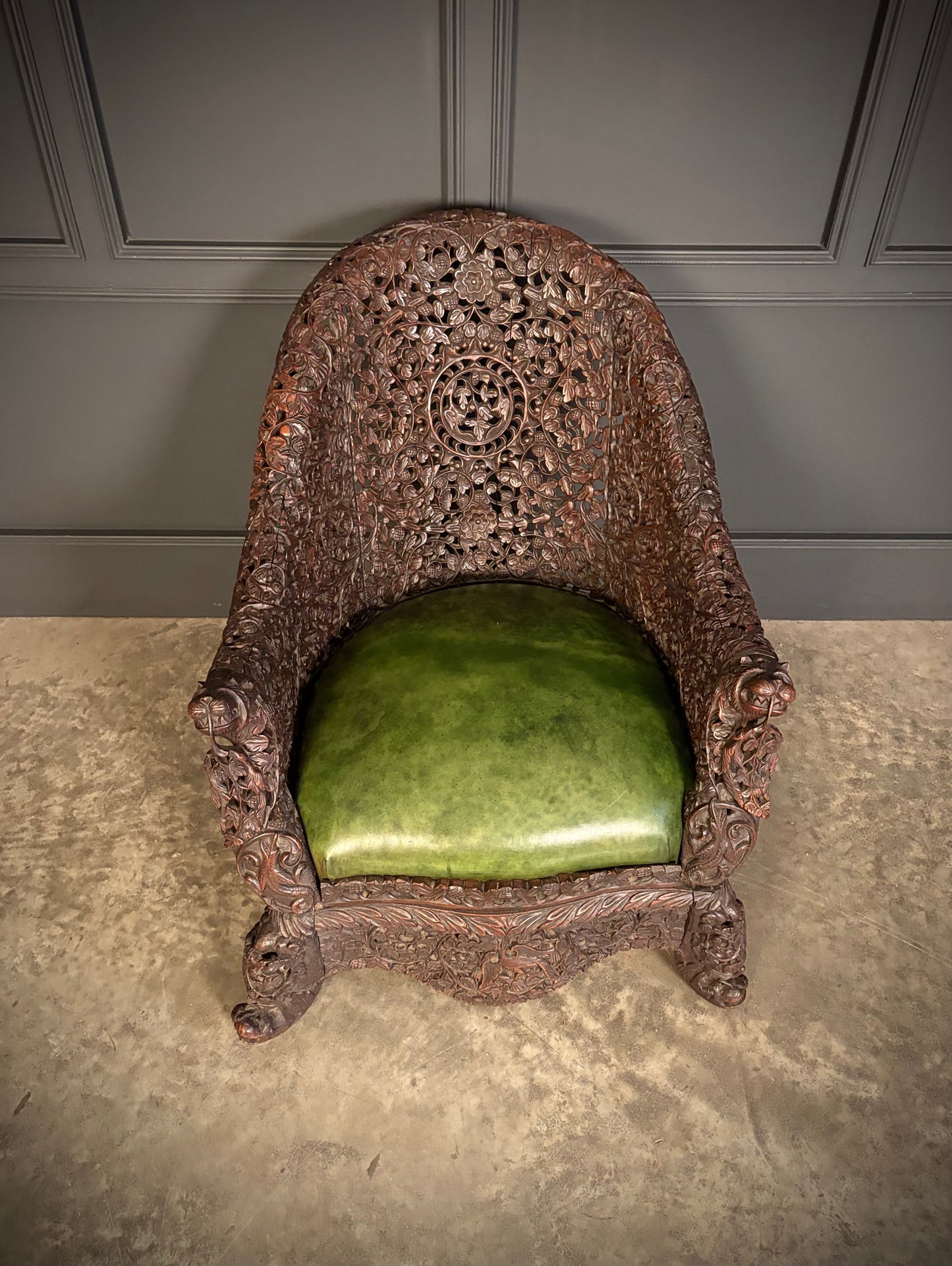 Carved Burmese Armchair
