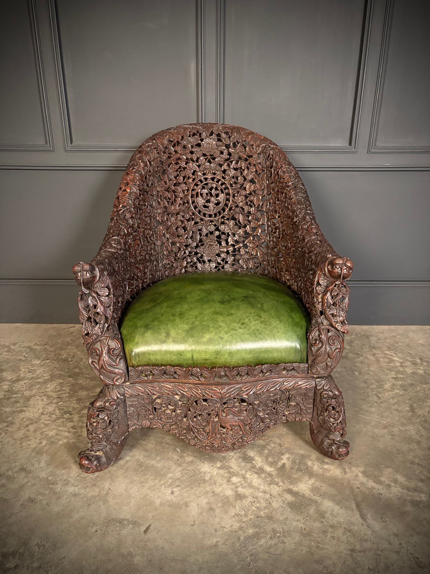 Carved Burmese Armchair