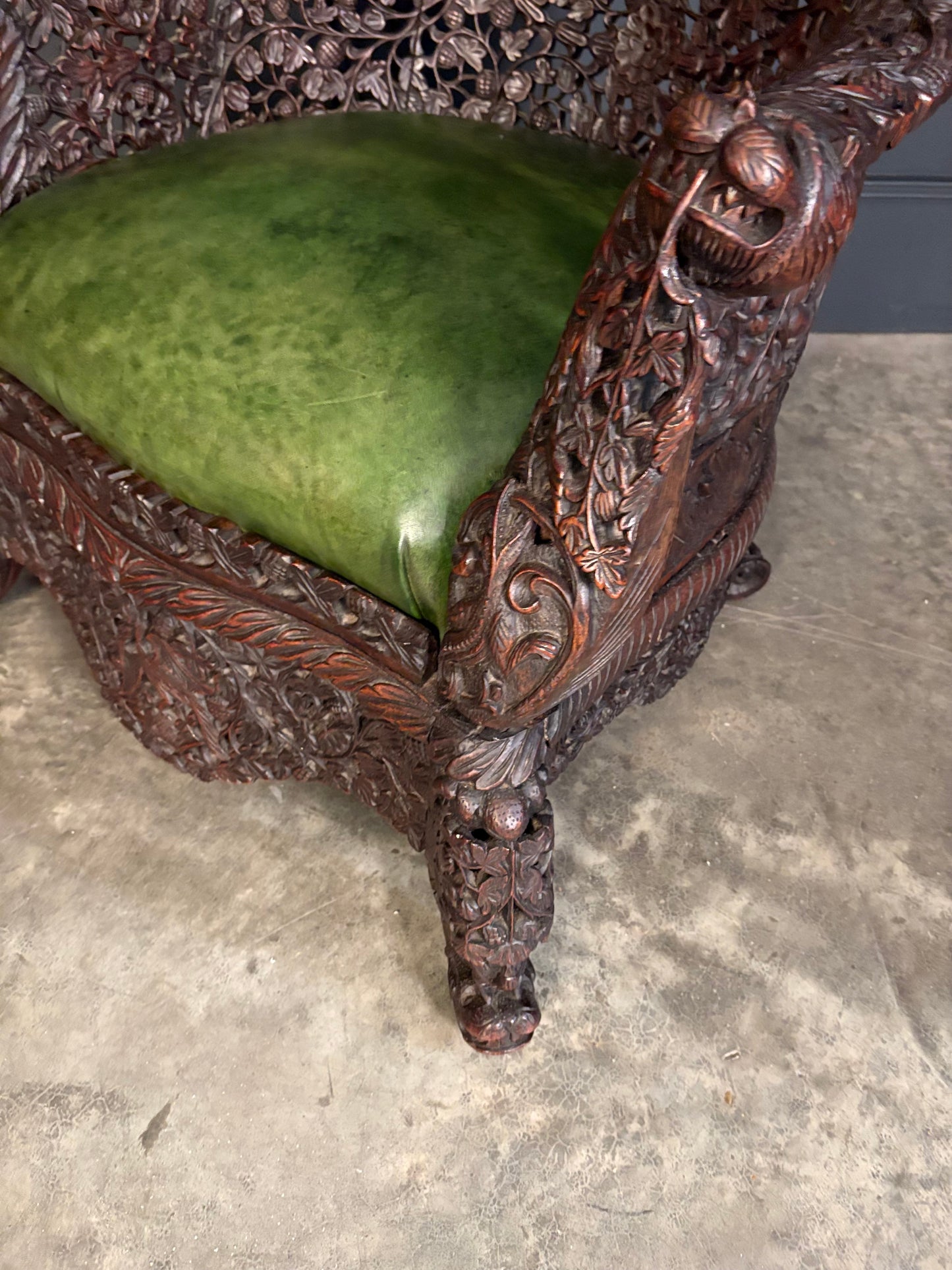 Carved Burmese Armchair