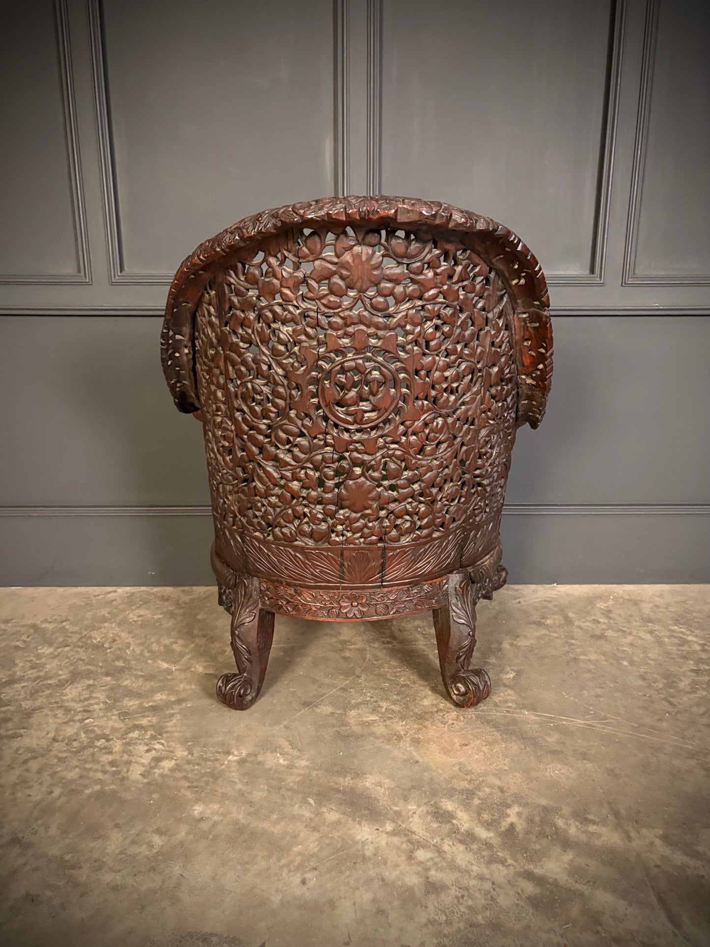 Carved Burmese Armchair
