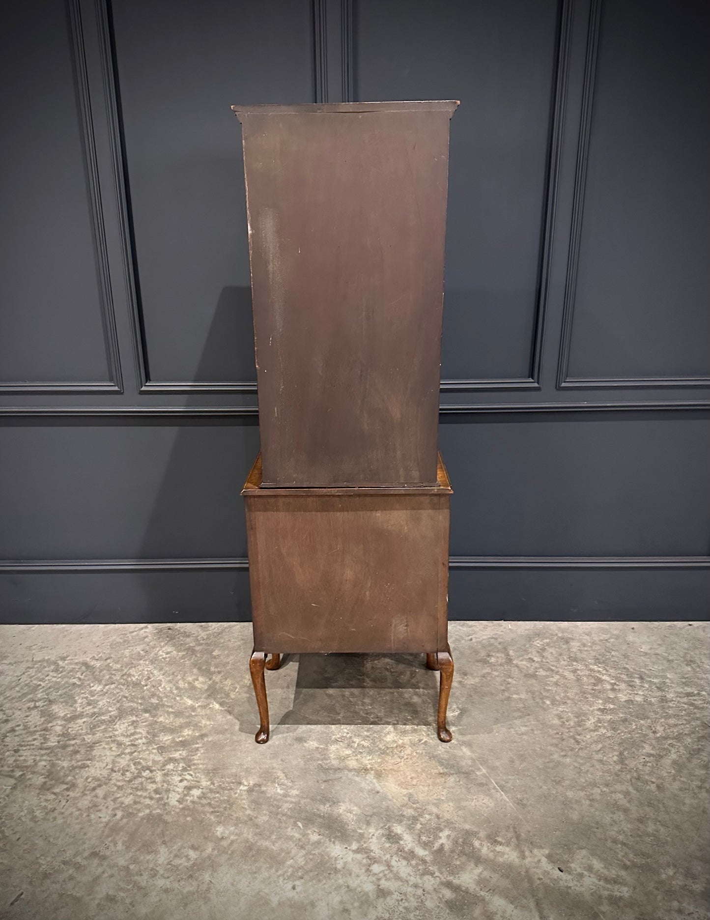 Small Queen Anne Style Walnut Bookcase