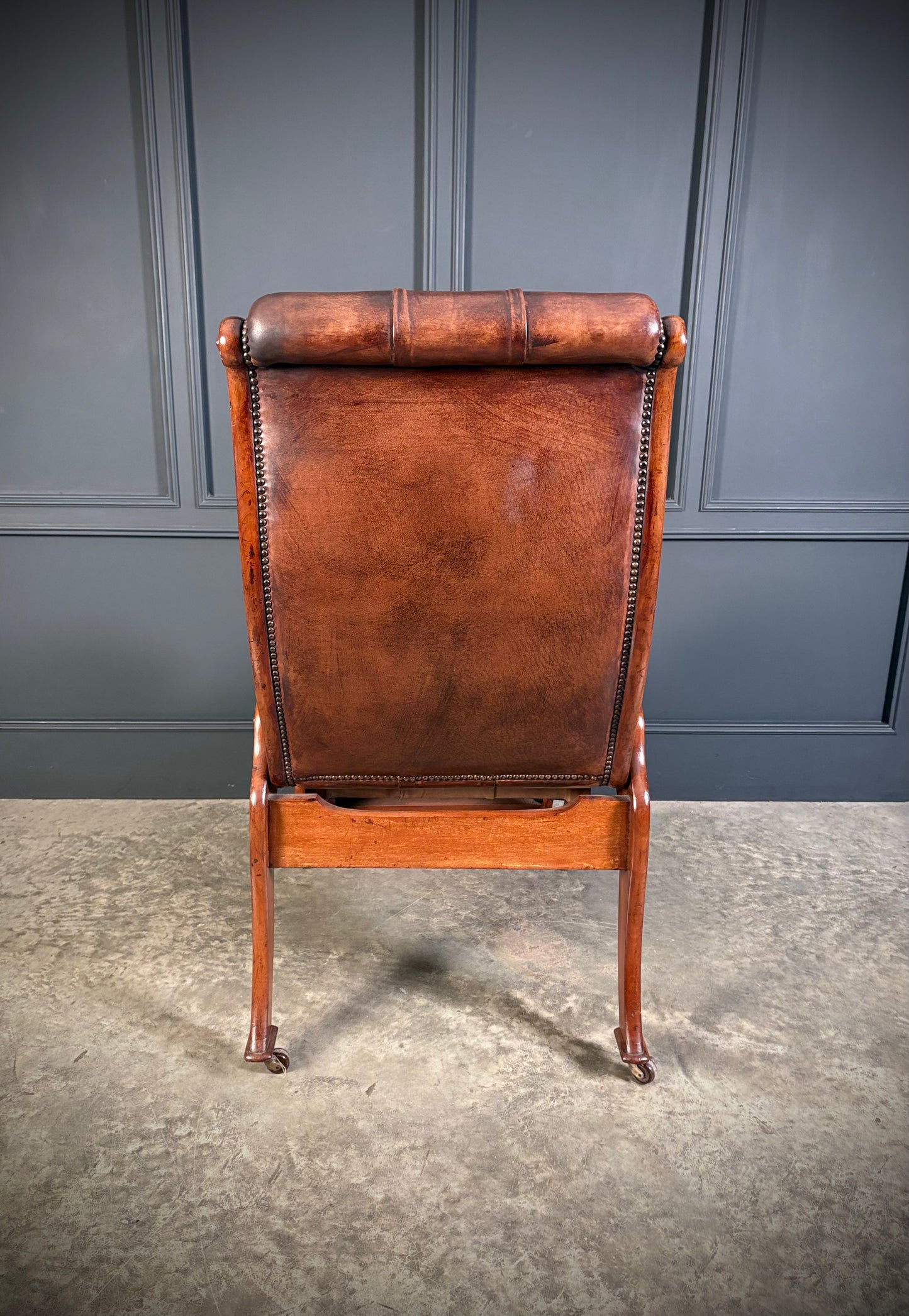 Superb Regency Mahogany & Leather Reclining Armchair