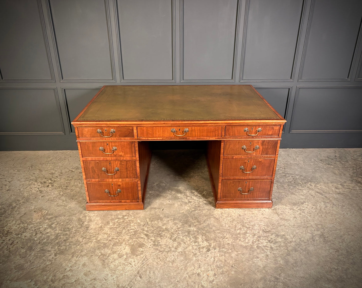 Large Victorian Walnut Partners Desk
