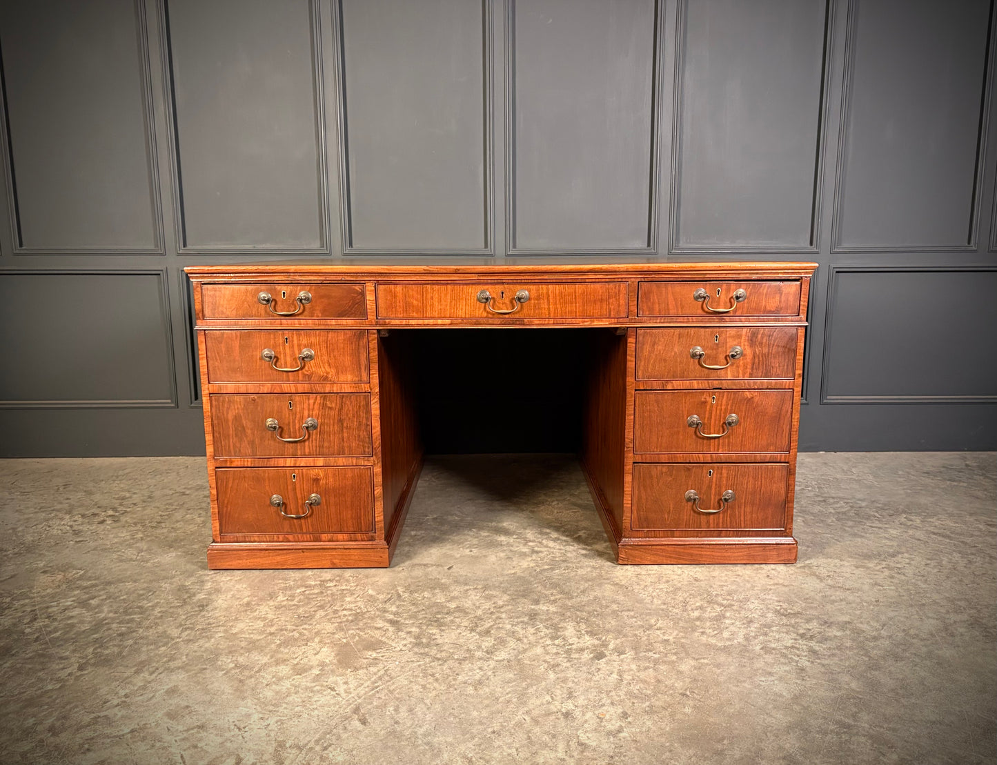 Large Victorian Walnut Partners Desk