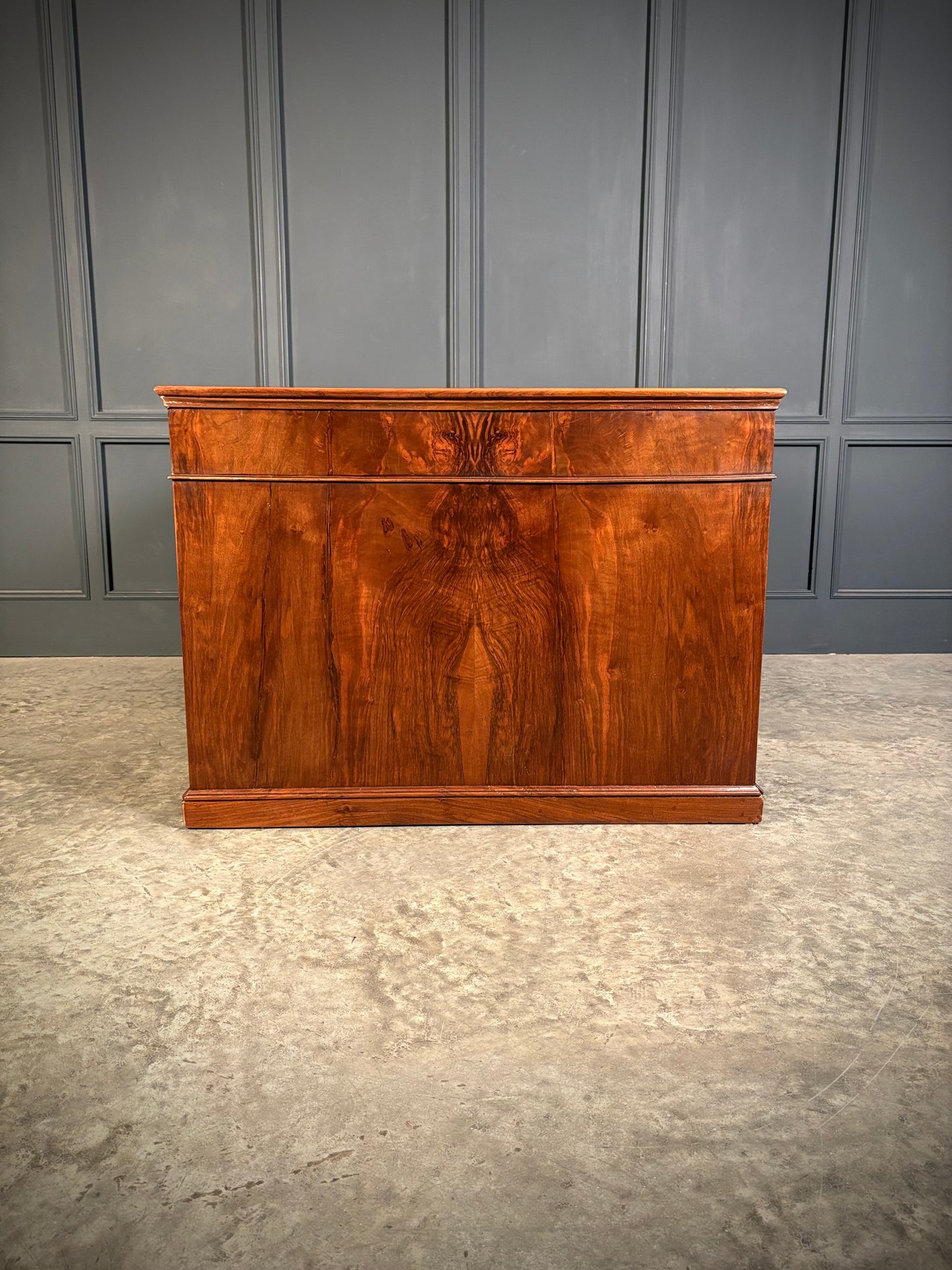 Large Victorian Walnut Partners Desk