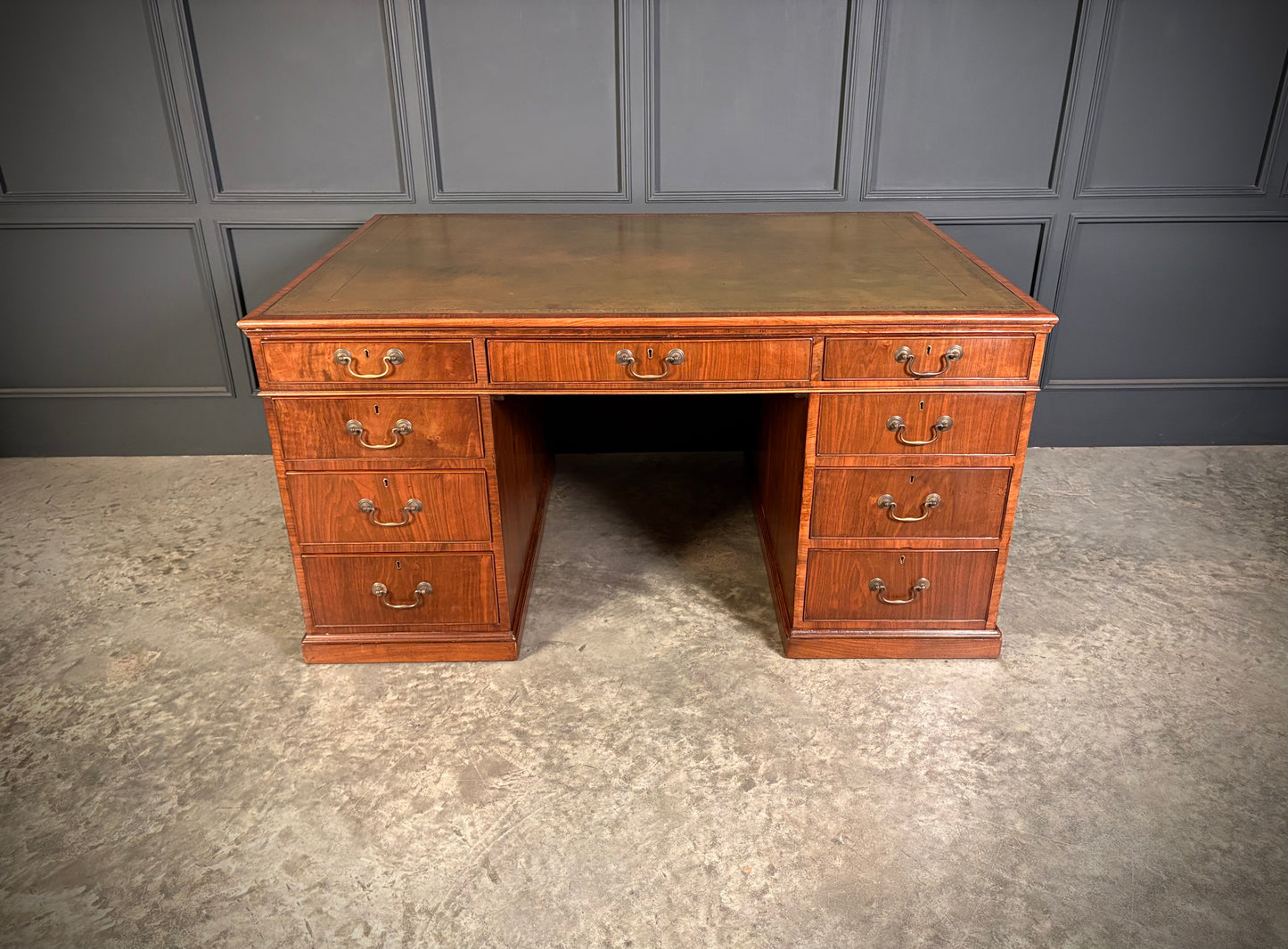 Large Victorian Walnut Partners Desk