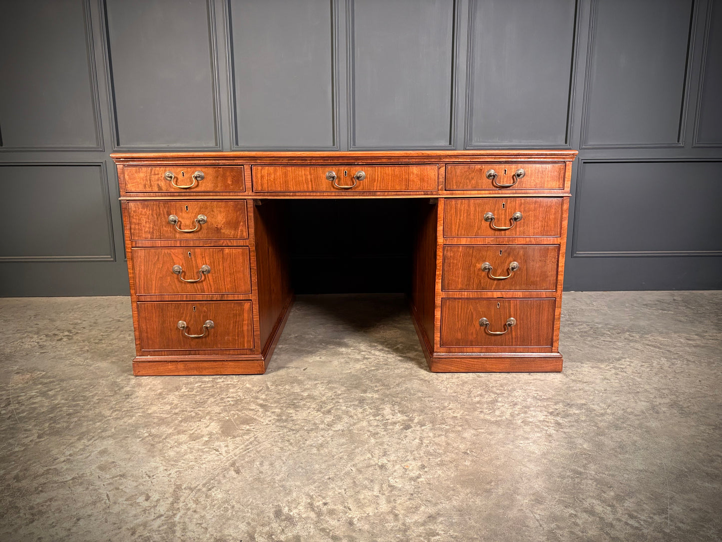 Large Victorian Walnut Partners Desk