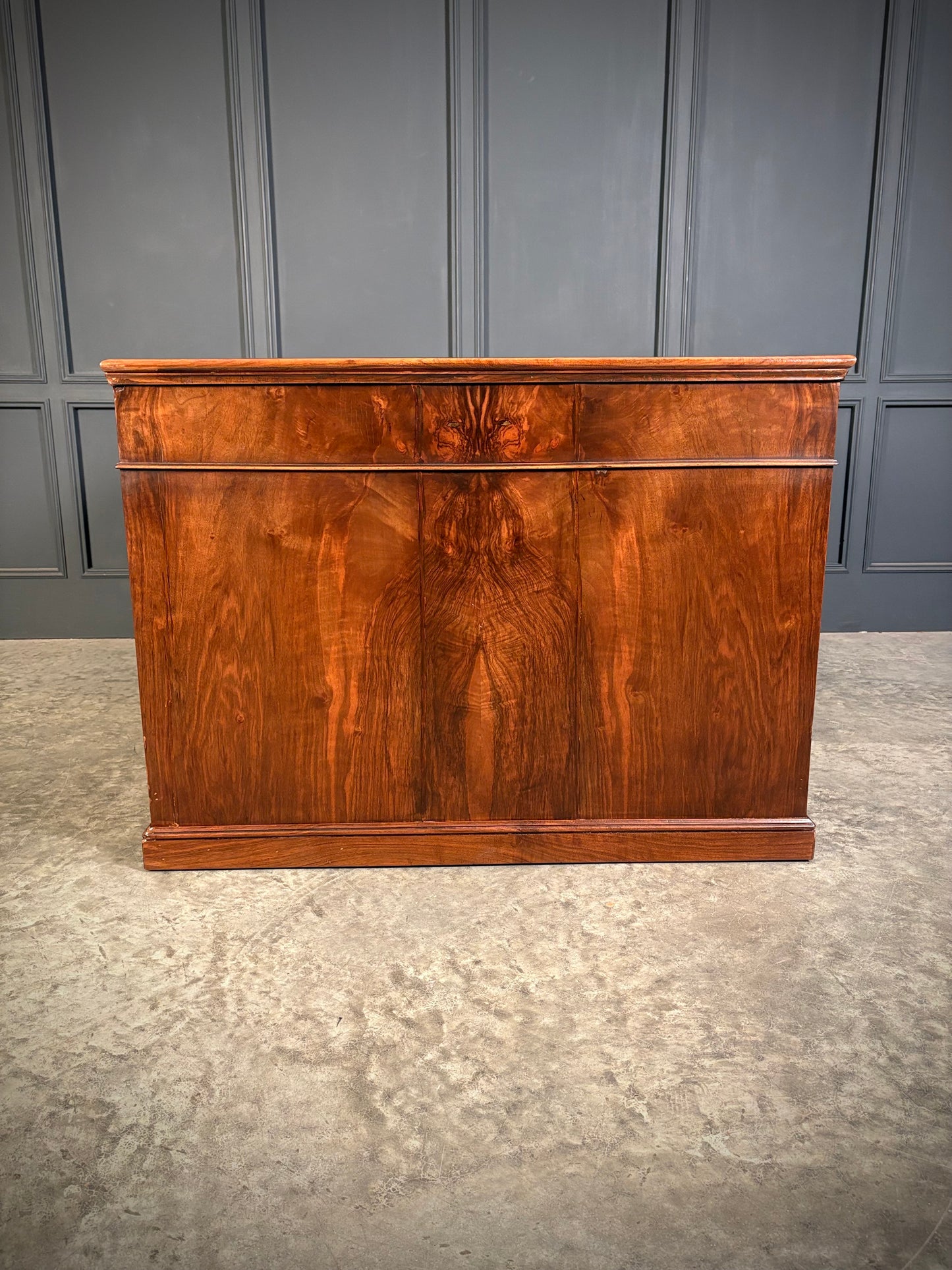 Large Victorian Walnut Partners Desk