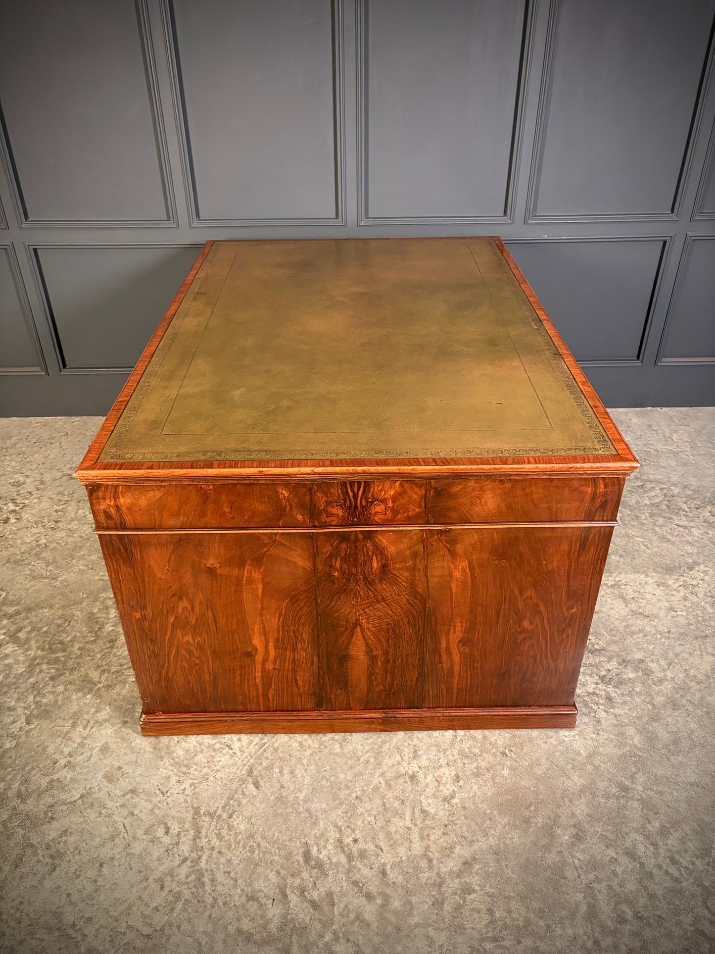 Large Victorian Walnut Partners Desk