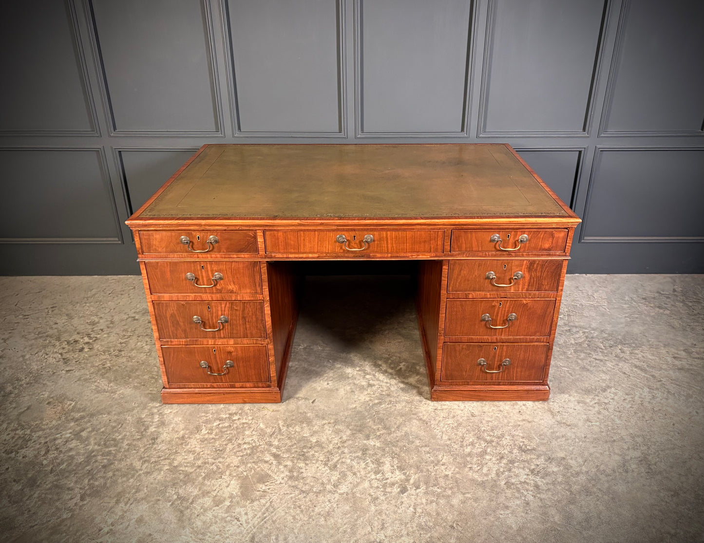 Large Victorian Walnut Partners Desk