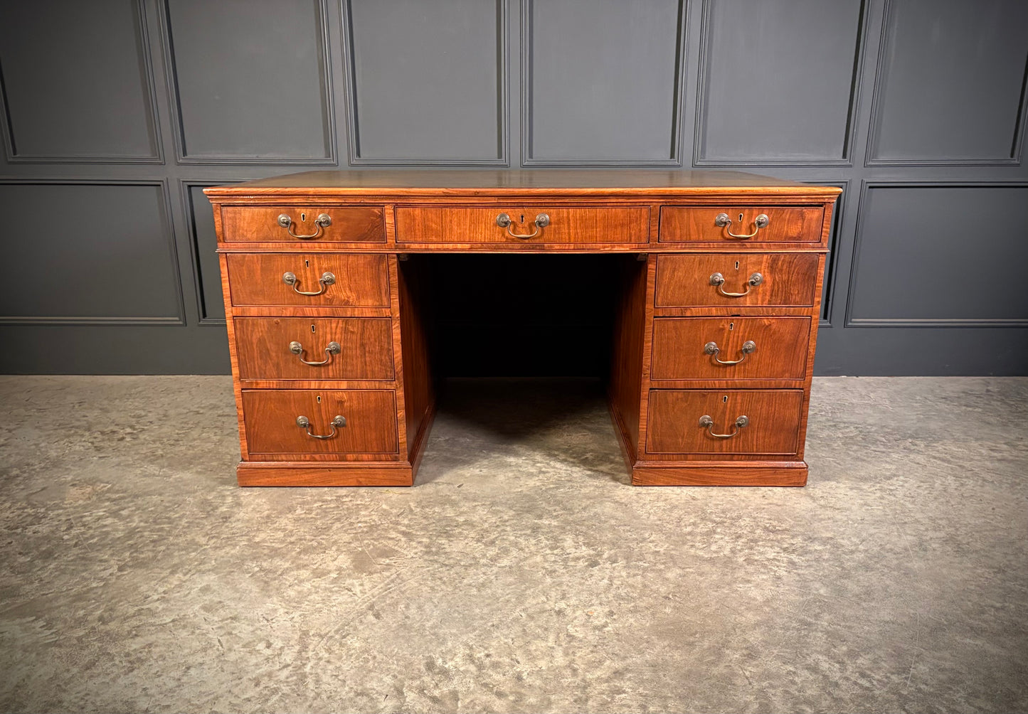 Large Victorian Walnut Partners Desk