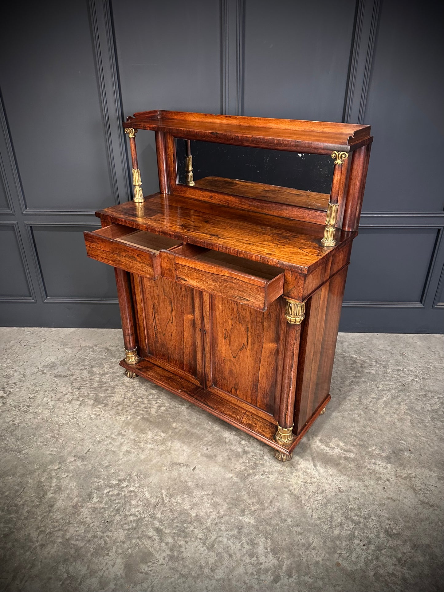 William IV Rosewood Chiffonier Side Cabinet