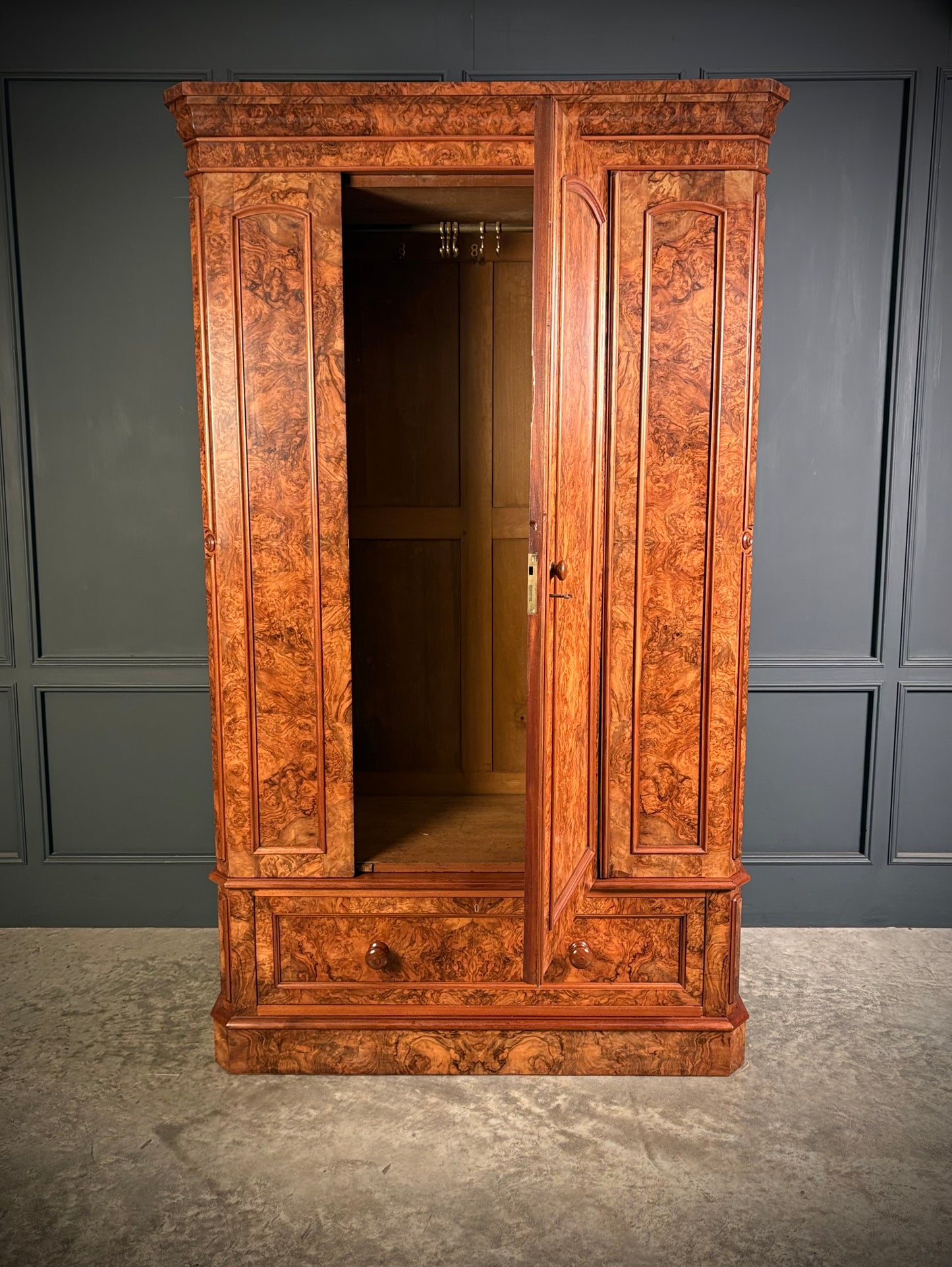 Victorian Burr Walnut Wardrobe