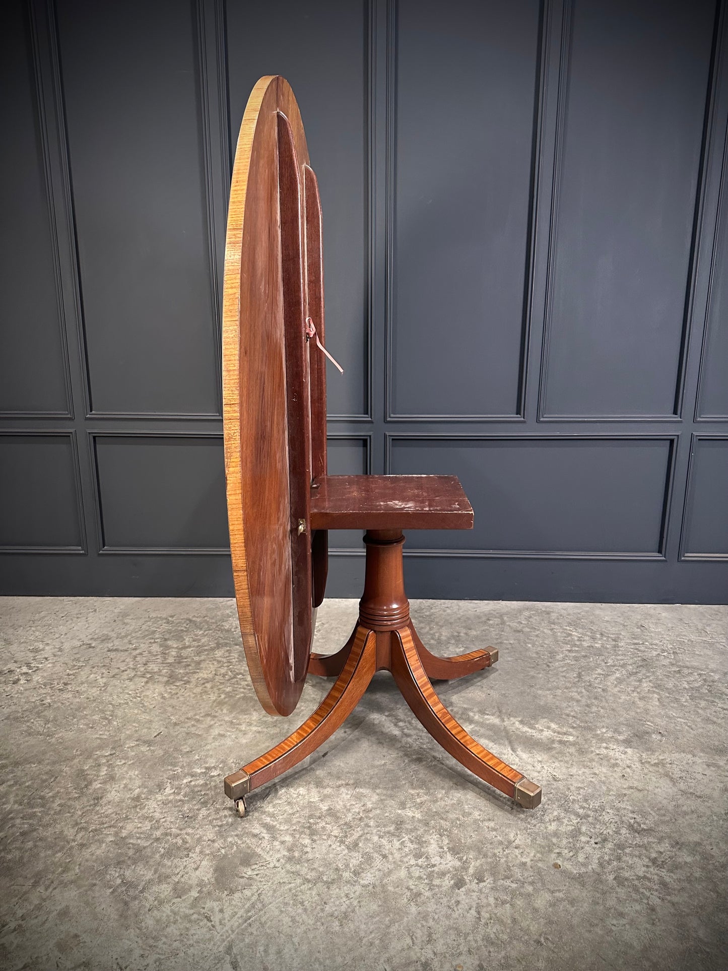 Large Round Satinwood Inlaid Dining Table