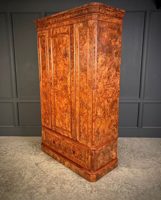 Victorian Burr Walnut Wardrobe