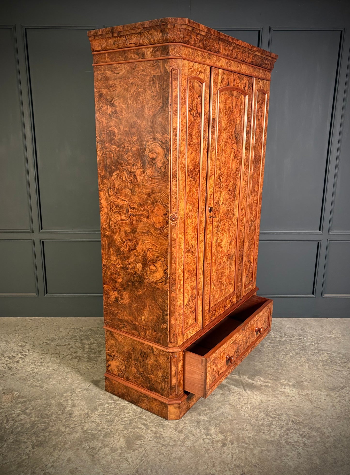 Victorian Burr Walnut Wardrobe