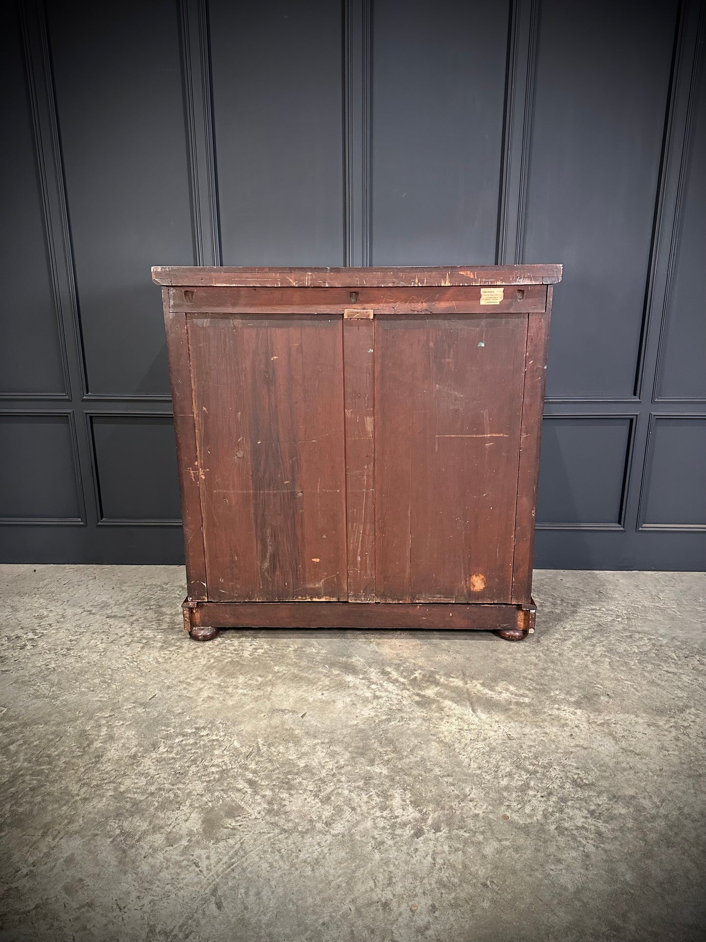 Large Victorian Flame Mahogany Chest of Drawers