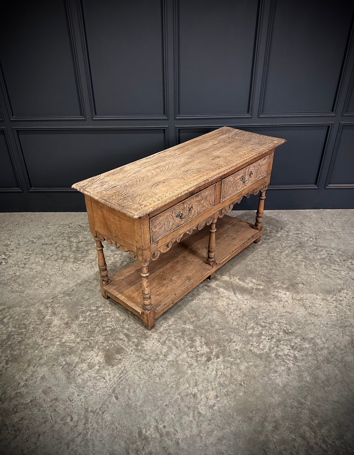 18th Century Bleached Oak Potboard Dresser